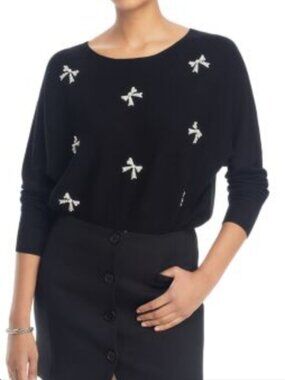 Liv Milano Bow Knit Sweater Size M